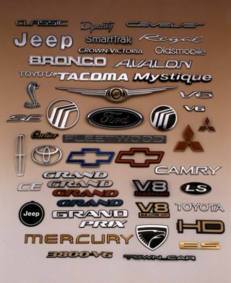 st louis product advertising photography - automotive emblems